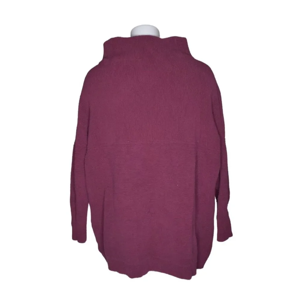 Free People Slouchy Tunic Sweater/Sweatshirt Burgundy Turtleneck Womens Small